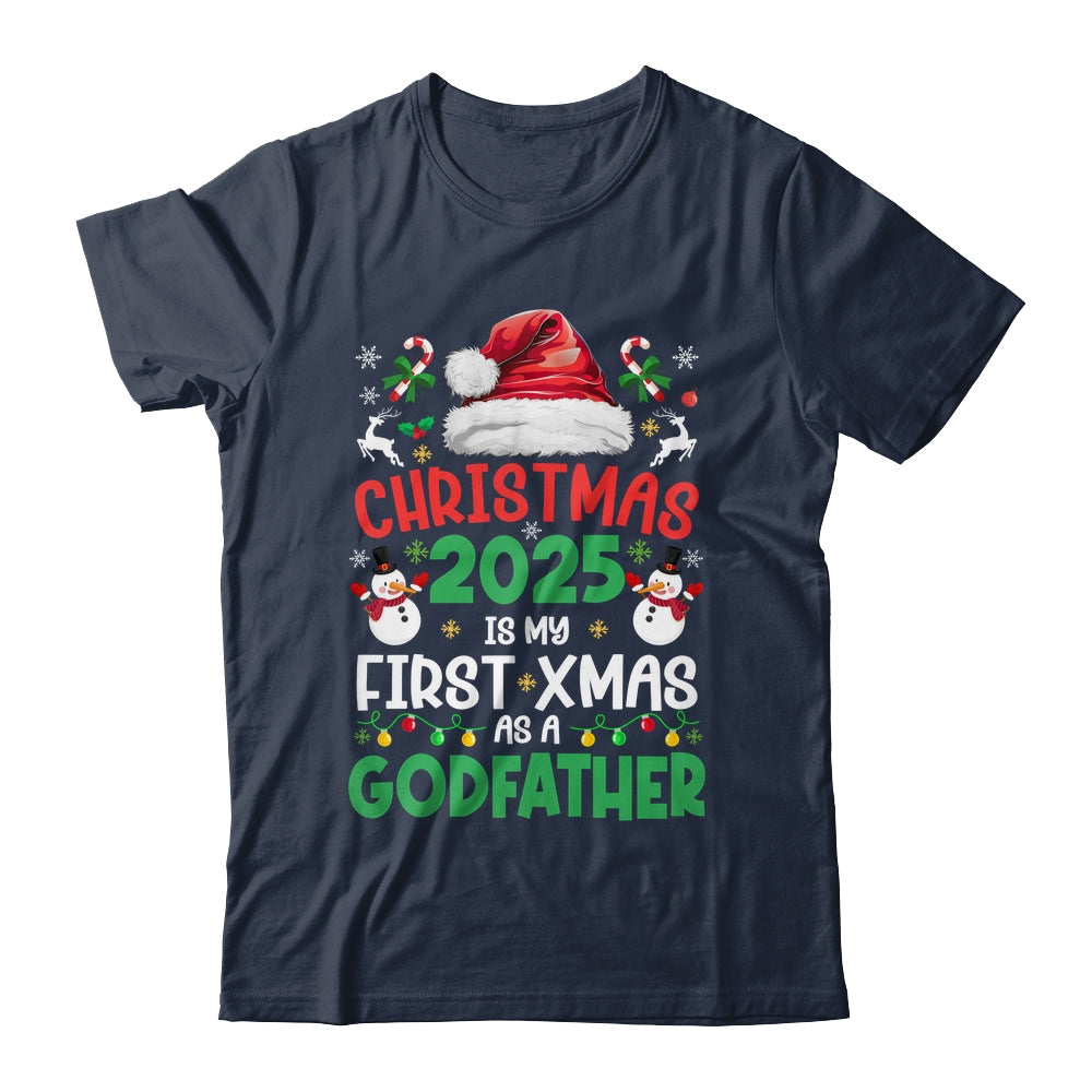 Funny Christmas 2025 Is My First Xmas As A Godfather Family Shirt & Sweatshirt | siriusteestore