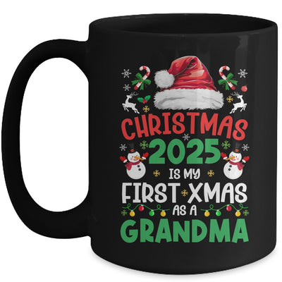 Funny Christmas 2025 Is My First Xmas As A Grandma Family Mug | siriusteestore