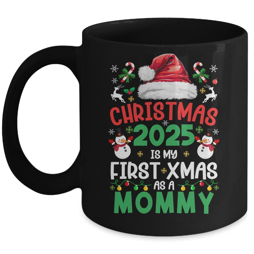 Funny Christmas 2025 Is My First Xmas As A Mommy Family Mug | siriusteestore