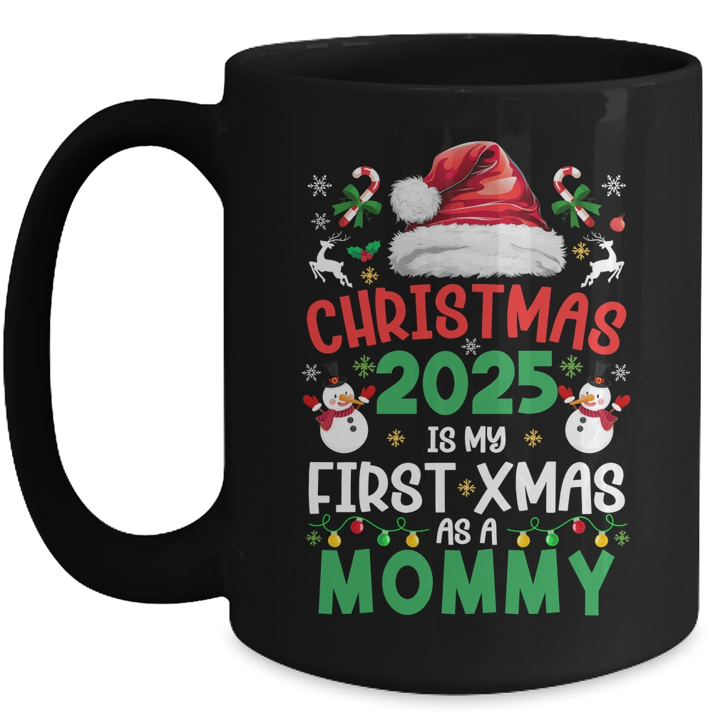 Funny Christmas 2025 Is My First Xmas As A Mommy Family Mug | siriusteestore