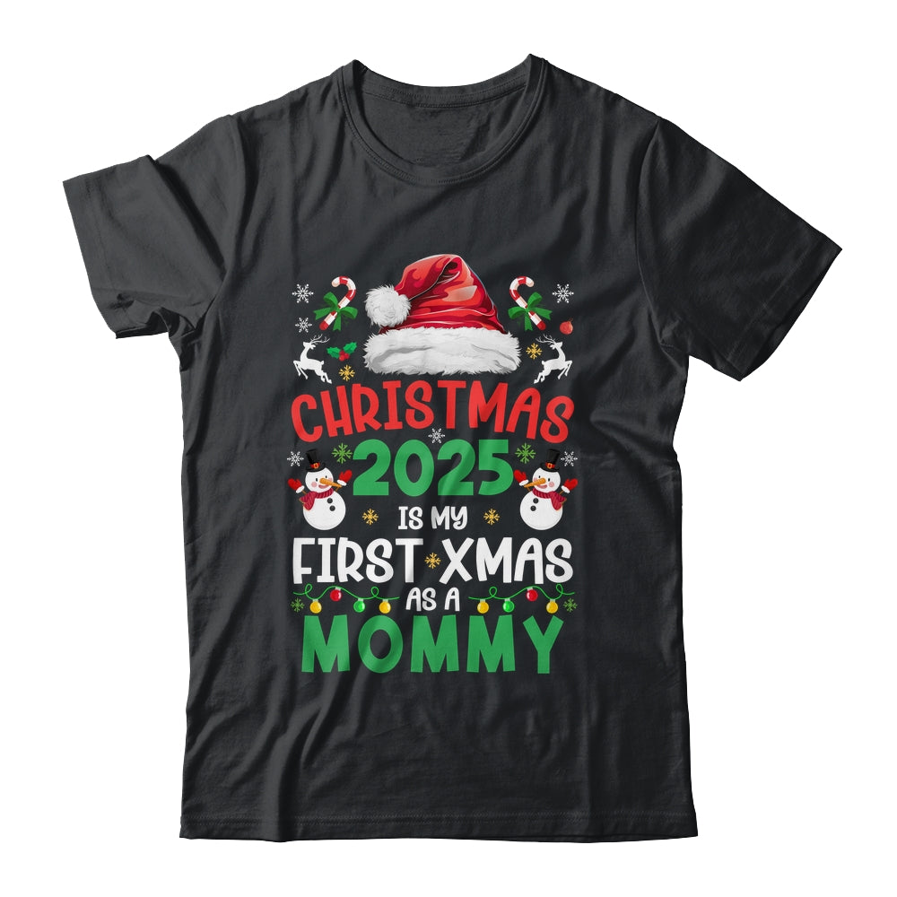 Funny Christmas 2025 Is My First Xmas As A Mommy Family Shirt & Sweatshirt | siriusteestore