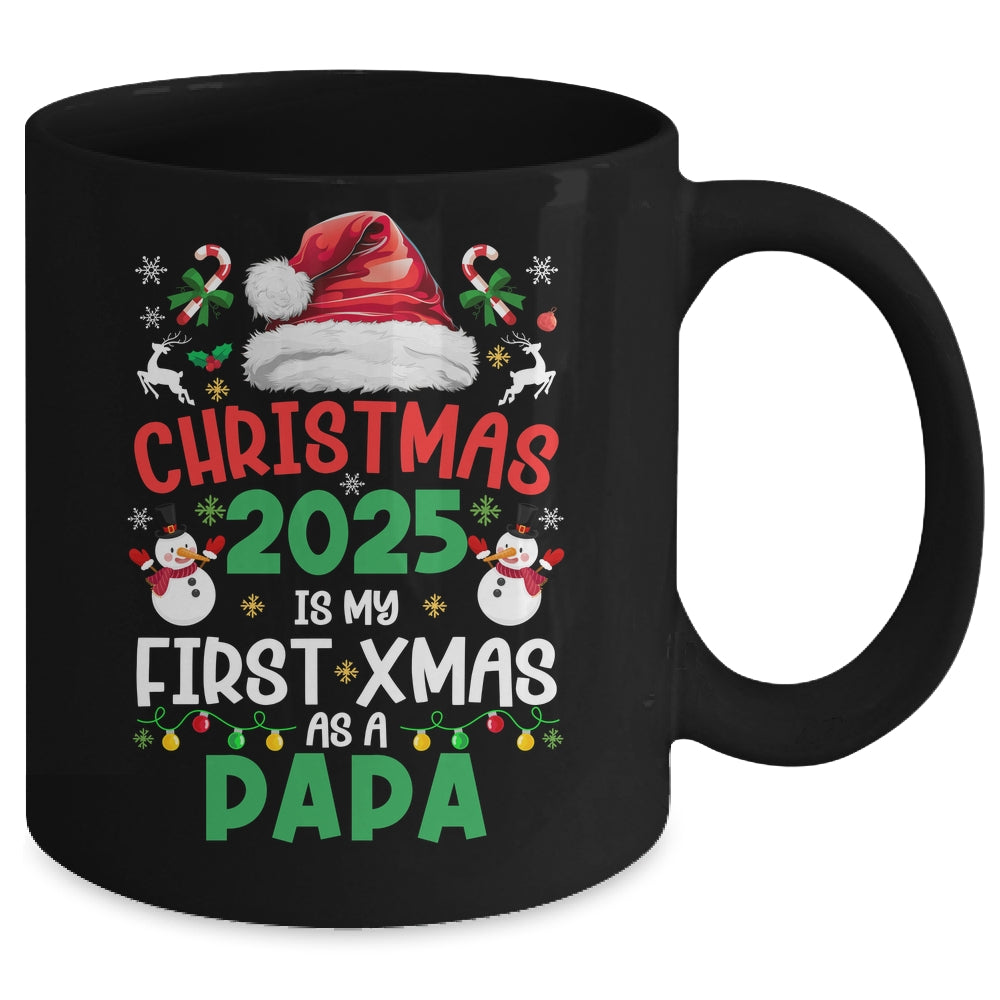 Funny Christmas 2025 Is My First Xmas As A Papa Family Mug | siriusteestore