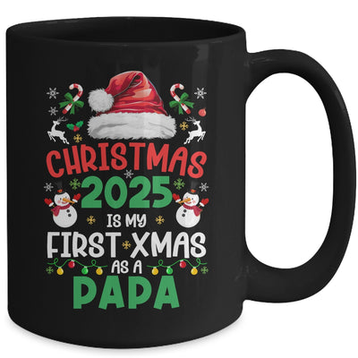 Funny Christmas 2025 Is My First Xmas As A Papa Family Mug | siriusteestore