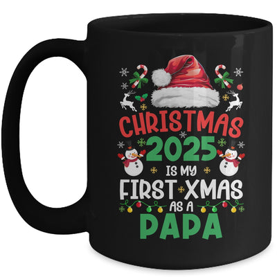 Funny Christmas 2025 Is My First Xmas As A Papa Family Mug | siriusteestore