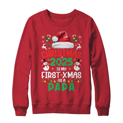 Funny Christmas 2025 Is My First Xmas As A Papa Family Shirt & Sweatshirt | siriusteestore