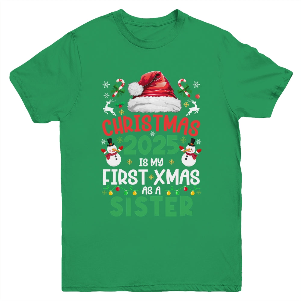 Funny Christmas 2025 Is My First Xmas As A Sister Family Youth Shirt | siriusteestore
