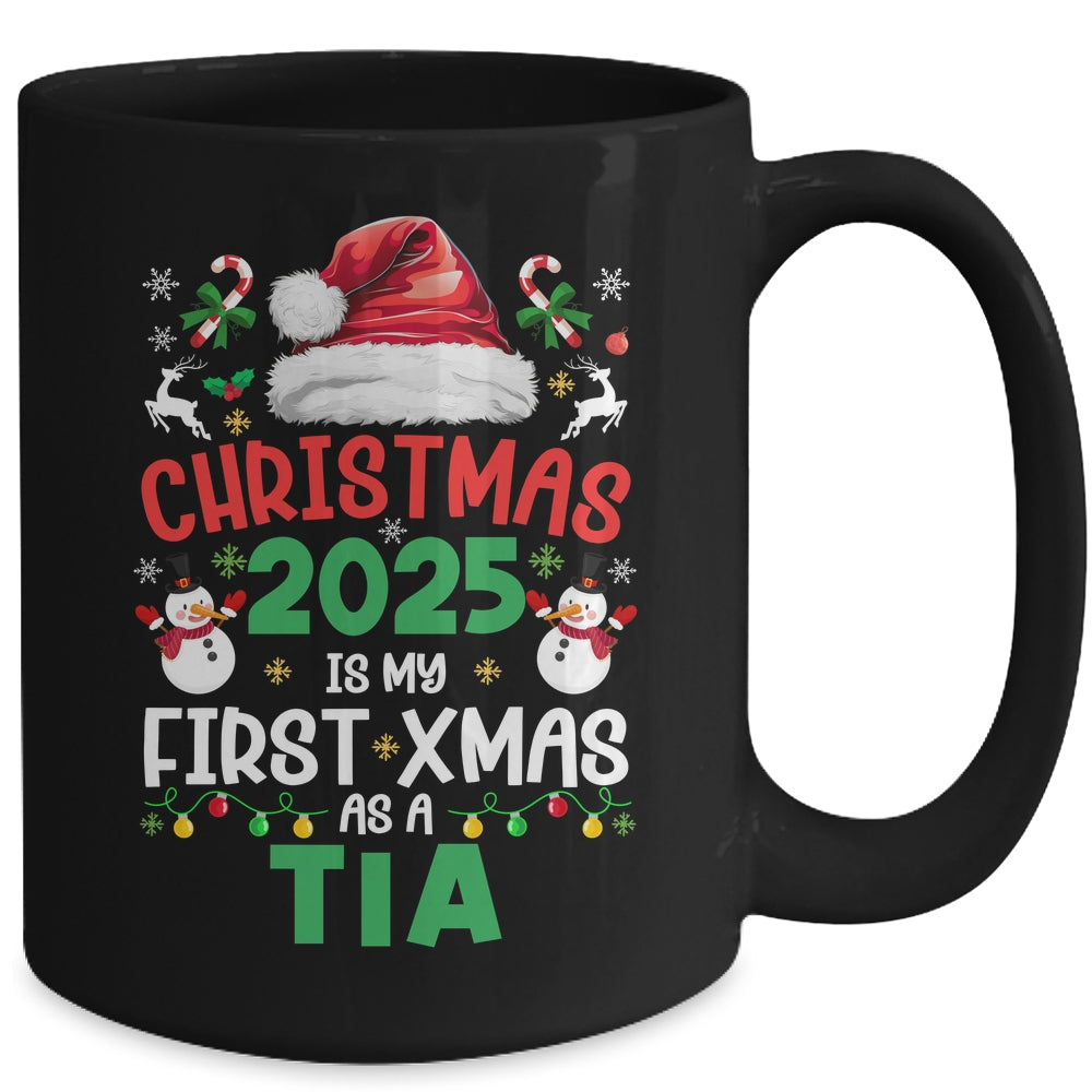 Funny Christmas 2025 Is My First Xmas As A Tia Family Mug | siriusteestore