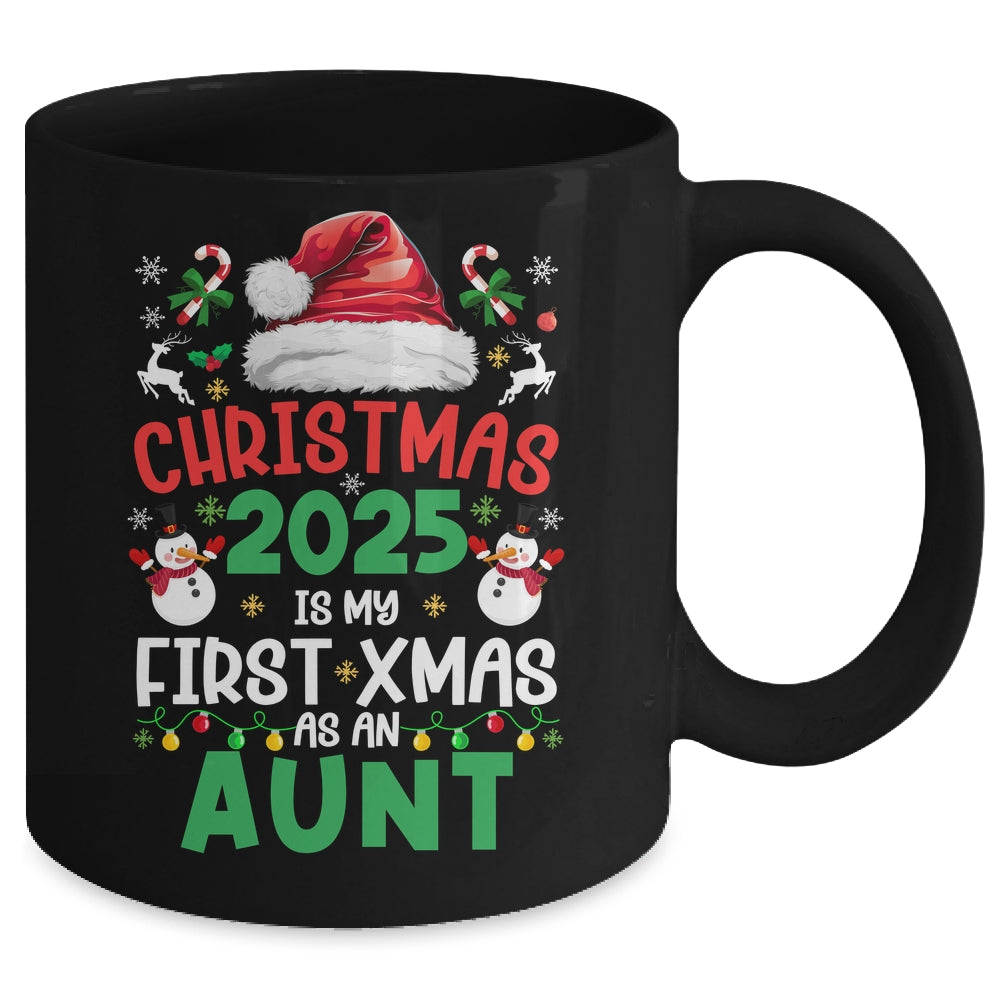 Funny Christmas 2025 Is My First Xmas As An Aunt Family Mug | siriusteestore