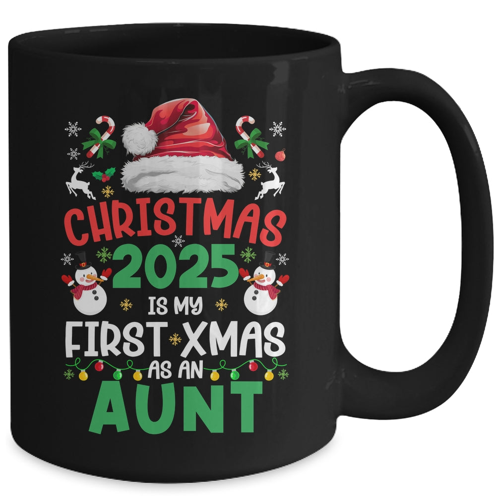 Funny Christmas 2025 Is My First Xmas As An Aunt Family Mug | siriusteestore
