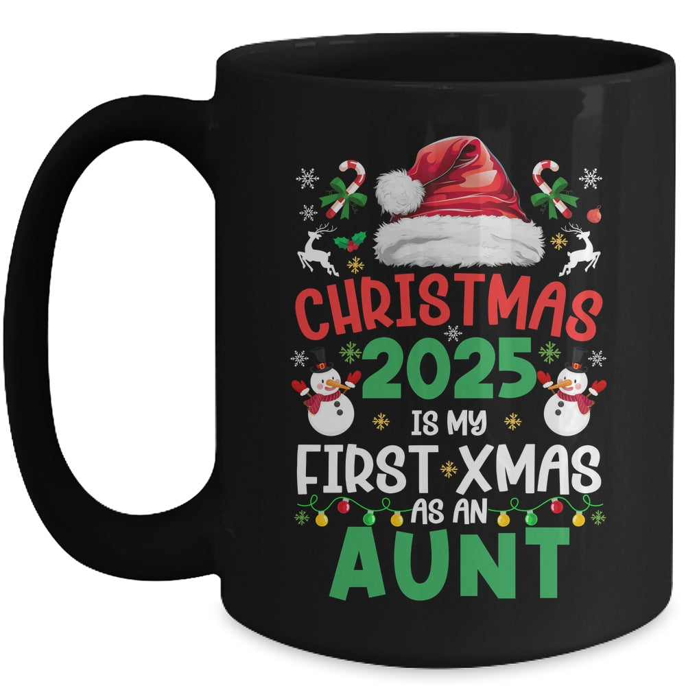 Funny Christmas 2025 Is My First Xmas As An Aunt Family Mug | siriusteestore