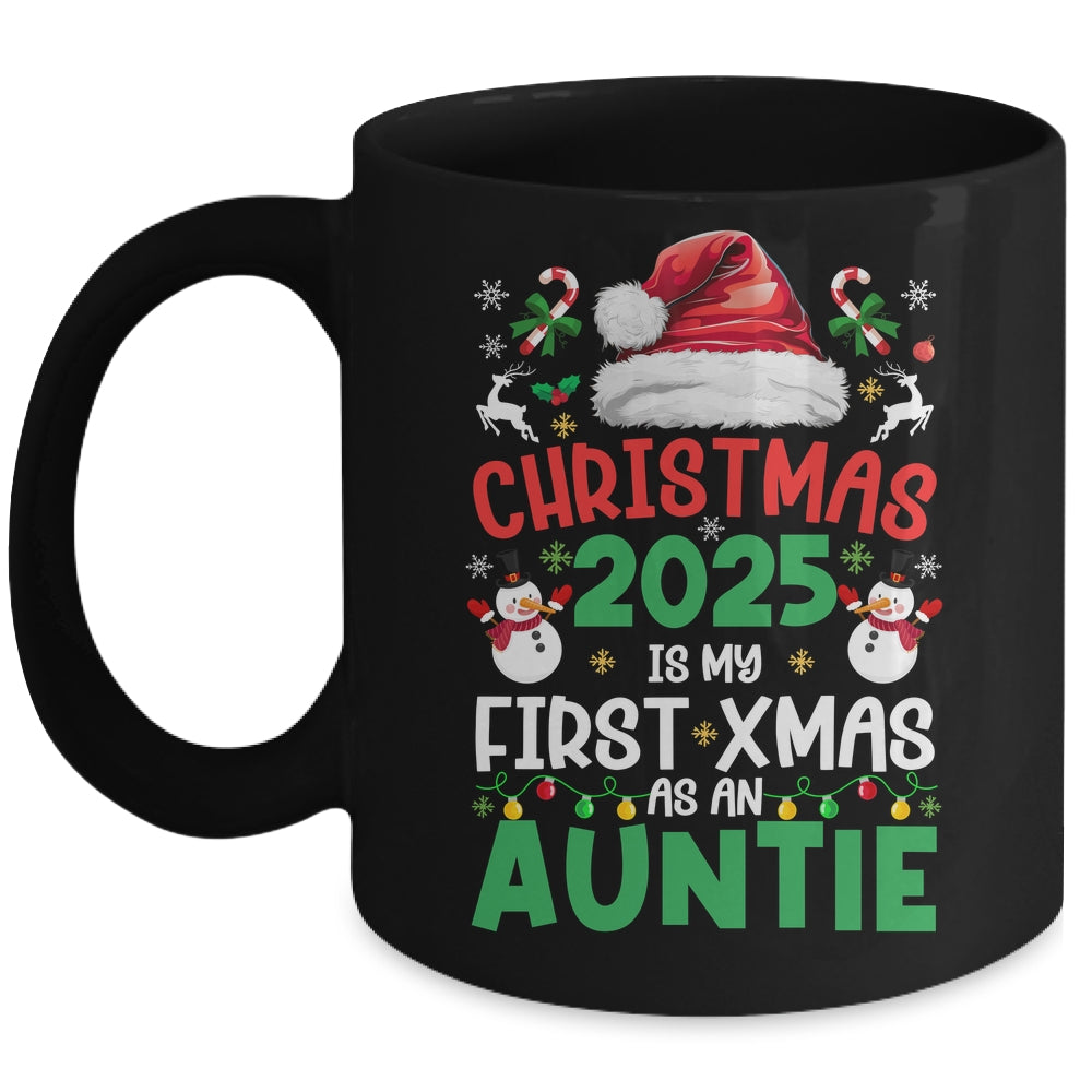 Funny Christmas 2025 Is My First Xmas As An Auntie Family Mug | siriusteestore