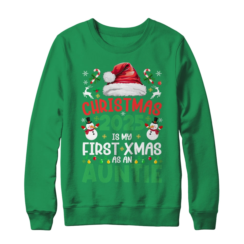 Funny Christmas 2025 Is My First Xmas As An Auntie Family Shirt & Sweatshirt | siriusteestore