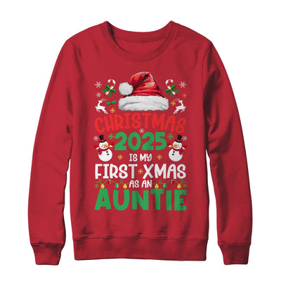 Funny Christmas 2025 Is My First Xmas As An Auntie Family Shirt & Sweatshirt | siriusteestore