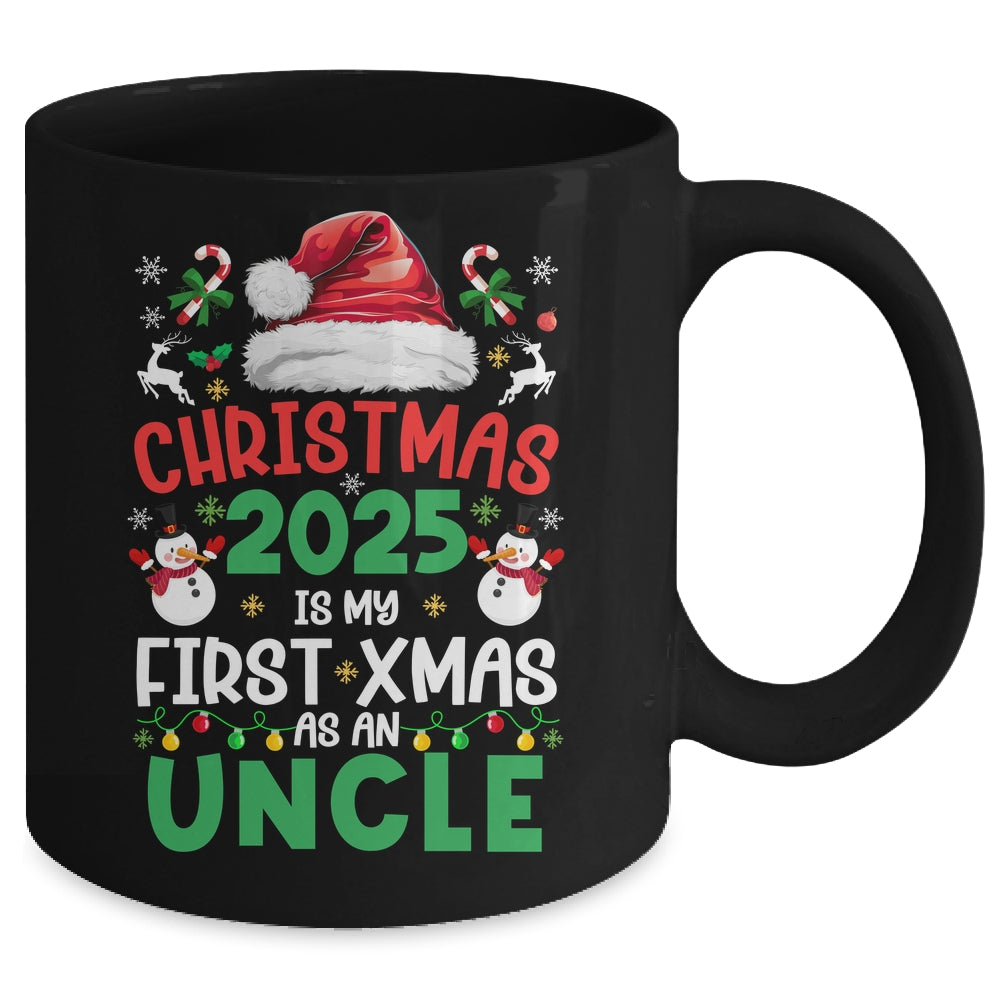 Funny Christmas 2025 Is My First Xmas As An Uncle Family Mug | siriusteestore
