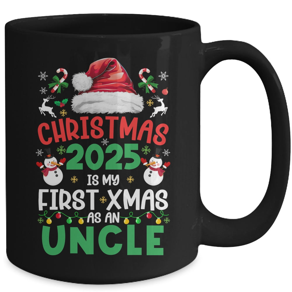 Funny Christmas 2025 Is My First Xmas As An Uncle Family Mug | siriusteestore