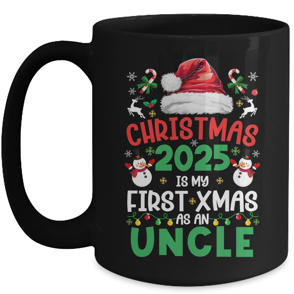 Funny Christmas 2025 Is My First Xmas As An Uncle Family Mug | siriusteestore