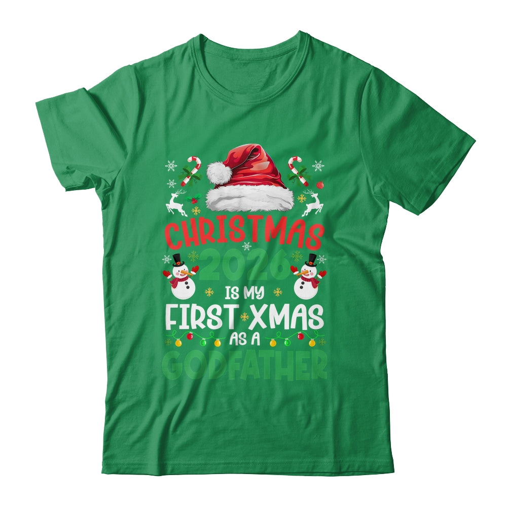Funny Christmas 2026 Is My First Xmas As A Godfather Family Shirt & Sweatshirt | siriusteestore