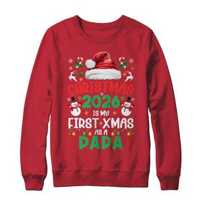 Funny Christmas 2026 Is My First Xmas As A Papa Family Shirt & Sweatshirt | siriusteestore