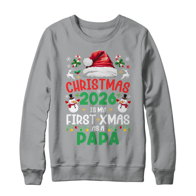 Funny Christmas 2026 Is My First Xmas As A Papa Family Shirt & Sweatshirt | siriusteestore