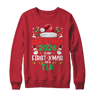 Funny Christmas 2026 Is My First Xmas As A Tia Family Shirt & Sweatshirt | siriusteestore
