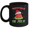 Funny Christmas In July Shirt Summer Watermelon Santa Hat Mug | siriusteestore