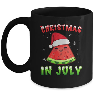Funny Christmas In July Shirt Summer Watermelon Santa Hat Mug | siriusteestore