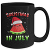 Funny Christmas In July Shirt Summer Watermelon Santa Hat Mug | siriusteestore