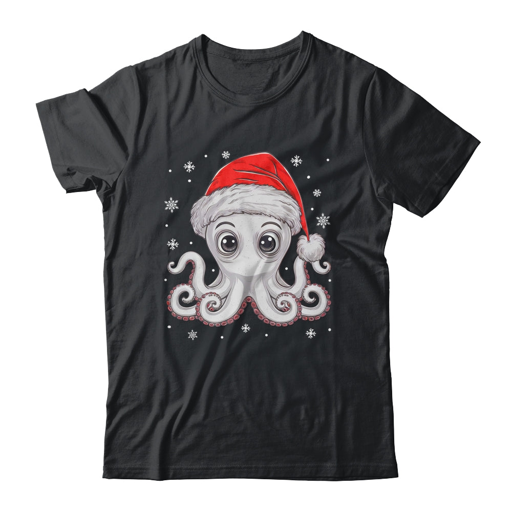 Funny Christmas Octopus Santa Hat Octopus Lovers Men Women Shirt & Sweatshirt | siriusteestore