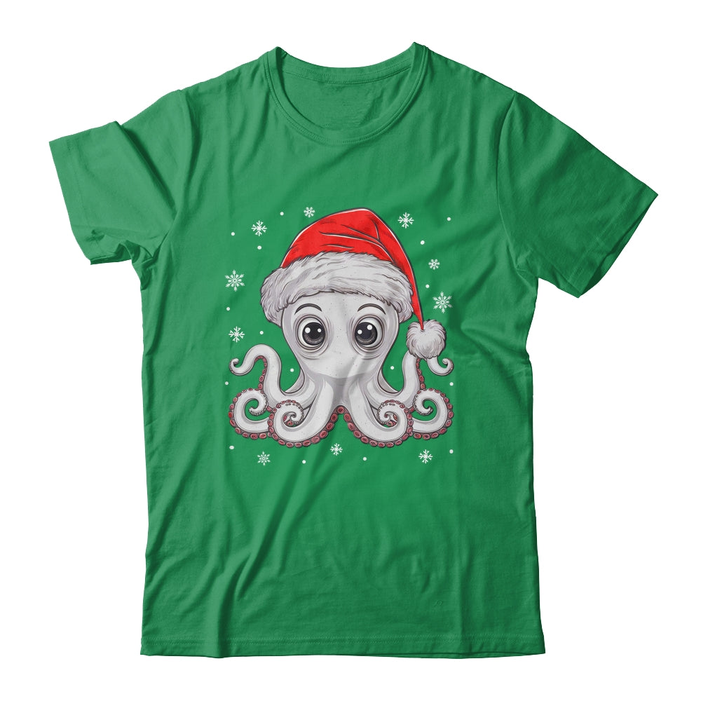 Funny Christmas Octopus Santa Hat Octopus Lovers Men Women Shirt & Sweatshirt | siriusteestore