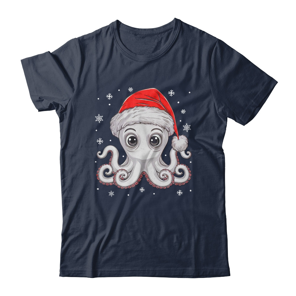 Funny Christmas Octopus Santa Hat Octopus Lovers Men Women Shirt & Sweatshirt | siriusteestore