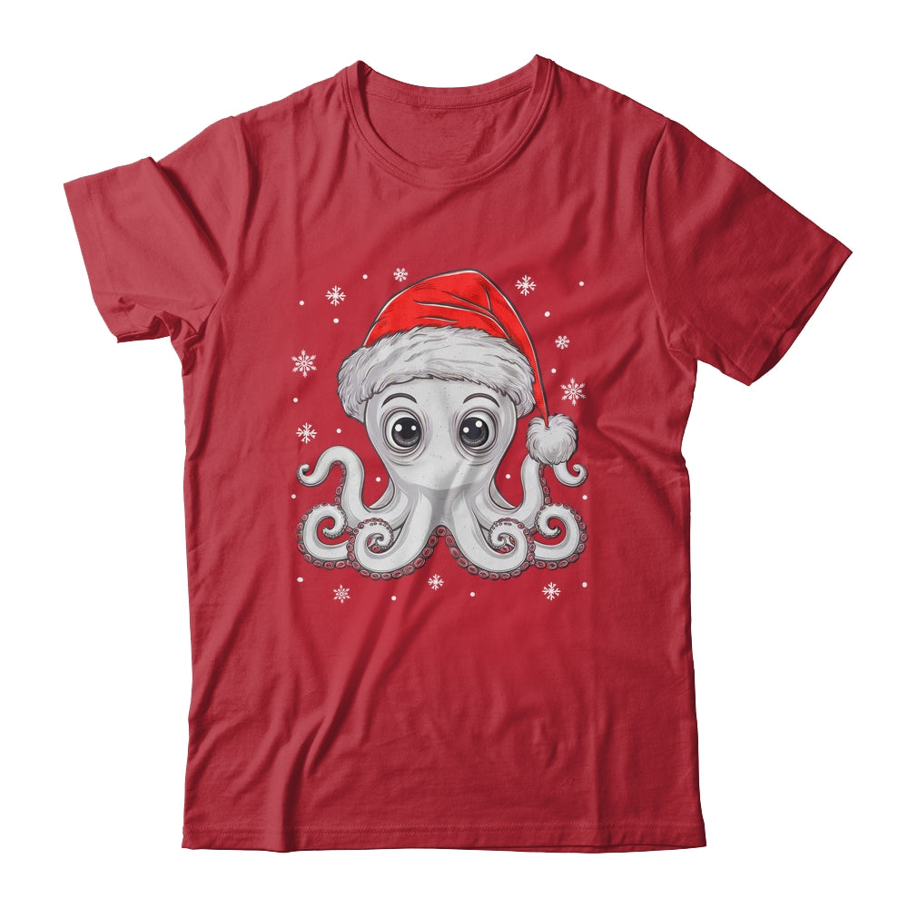 Funny Christmas Octopus Santa Hat Octopus Lovers Men Women Shirt & Sweatshirt | siriusteestore
