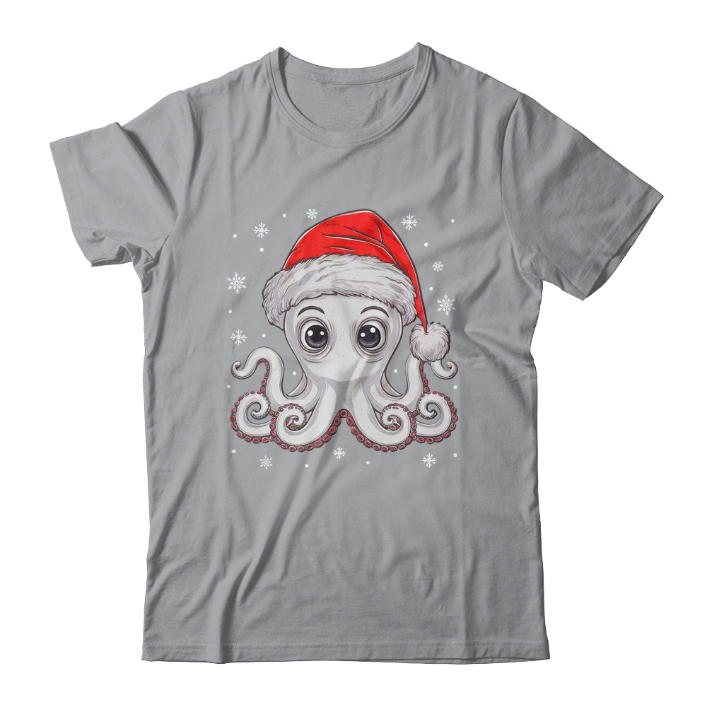 Funny Christmas Octopus Santa Hat Octopus Lovers Men Women Shirt & Sweatshirt | siriusteestore