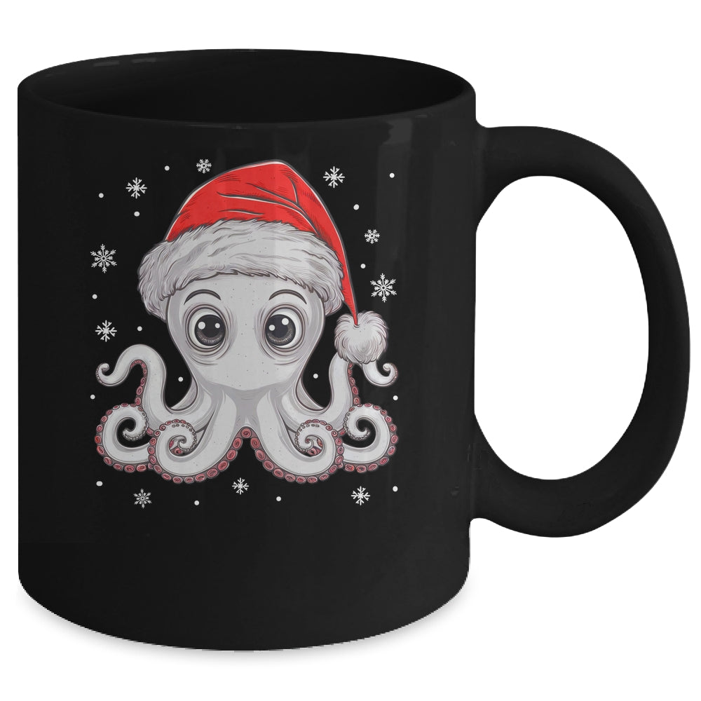 Funny Christmas Octopus Santa Hat Octopus Lovers Men Women Mug | siriusteestore