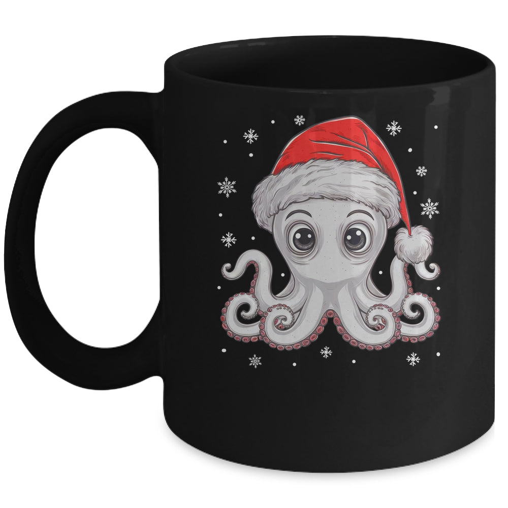 Funny Christmas Octopus Santa Hat Octopus Lovers Men Women Mug | siriusteestore