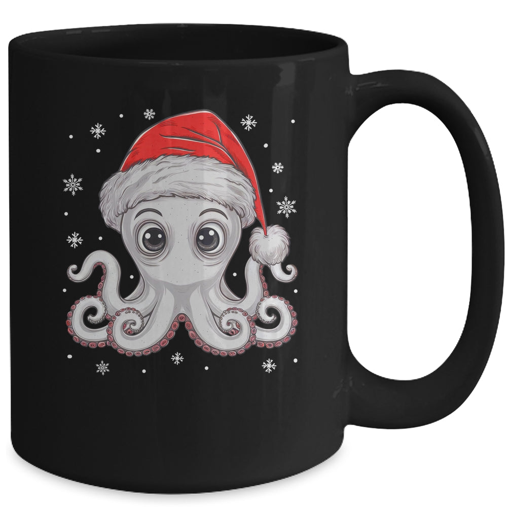 Funny Christmas Octopus Santa Hat Octopus Lovers Men Women Mug | siriusteestore