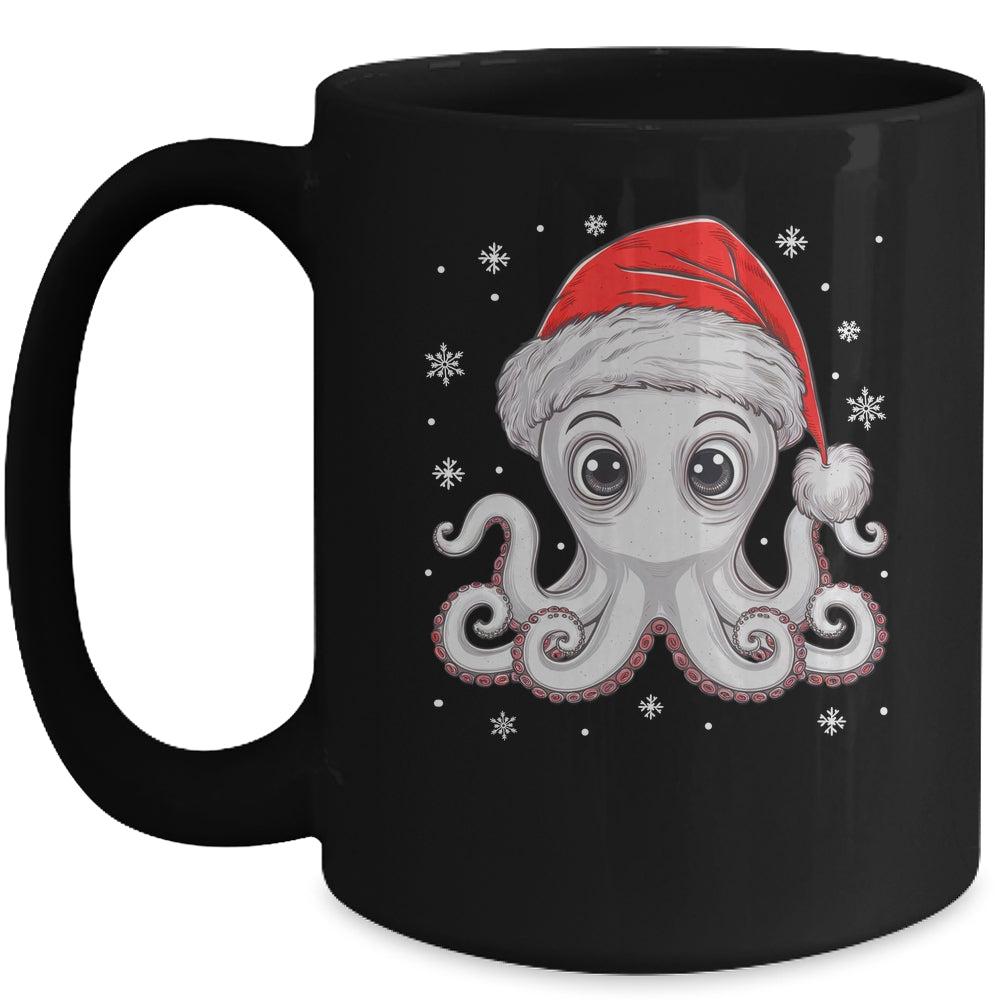 Funny Christmas Octopus Santa Hat Octopus Lovers Men Women Mug | siriusteestore