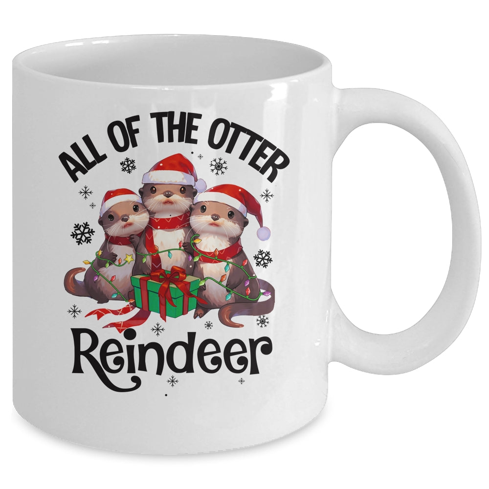 Funny Christmas Otters Cute All Of The Otter Reindeer Mug | siriusteestore