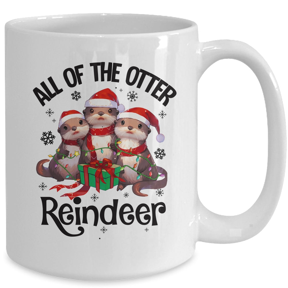 Funny Christmas Otters Cute All Of The Otter Reindeer Mug | siriusteestore