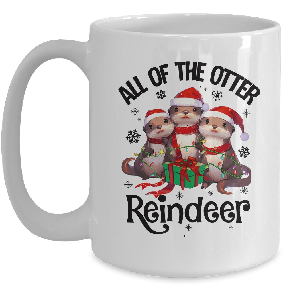 Funny Christmas Otters Cute All Of The Otter Reindeer Mug | siriusteestore