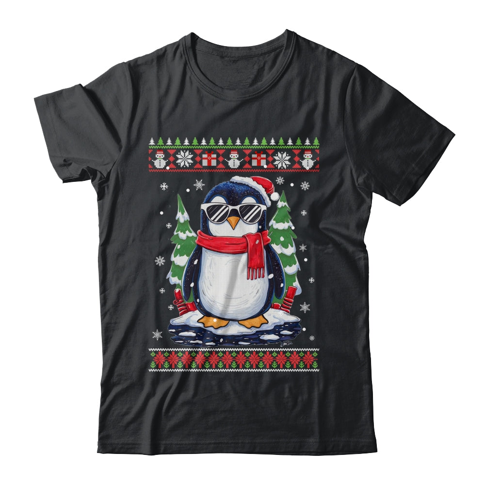 Funny Christmas Penguin With Sunglasses Ugly Christmas Shirt & Sweatshirt | siriusteestore