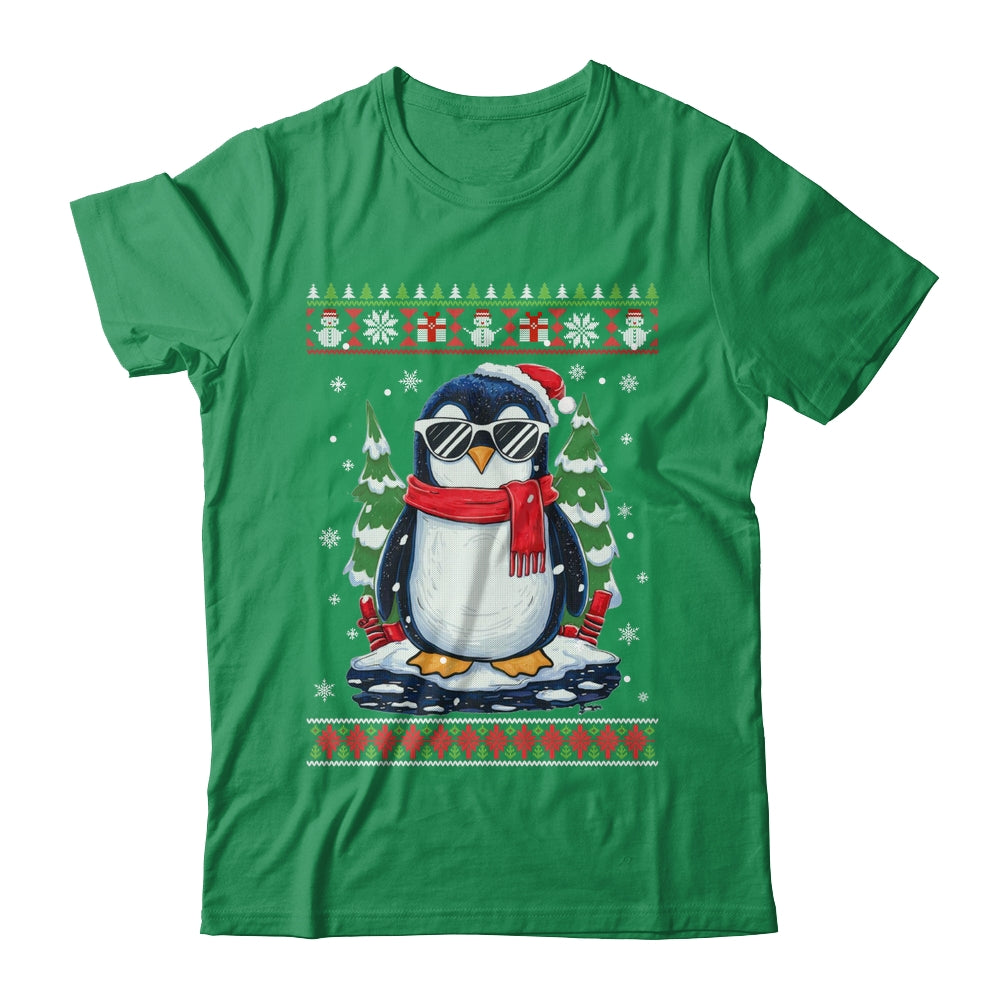 Funny Christmas Penguin With Sunglasses Ugly Christmas Shirt & Sweatshirt | siriusteestore