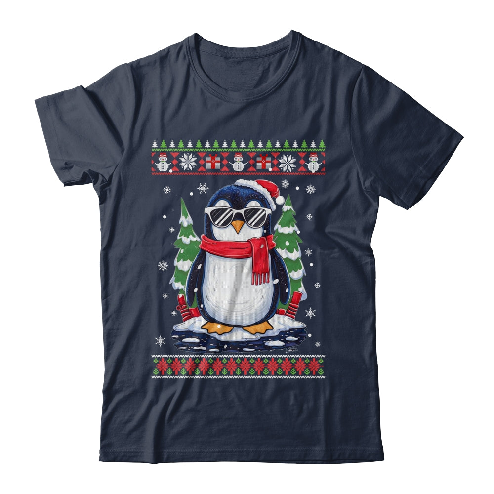 Funny Christmas Penguin With Sunglasses Ugly Christmas Shirt & Sweatshirt | siriusteestore