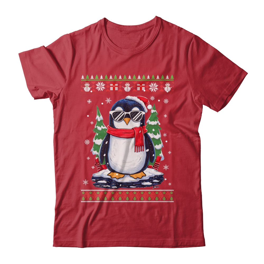 Funny Christmas Penguin With Sunglasses Ugly Christmas Shirt & Sweatshirt | siriusteestore