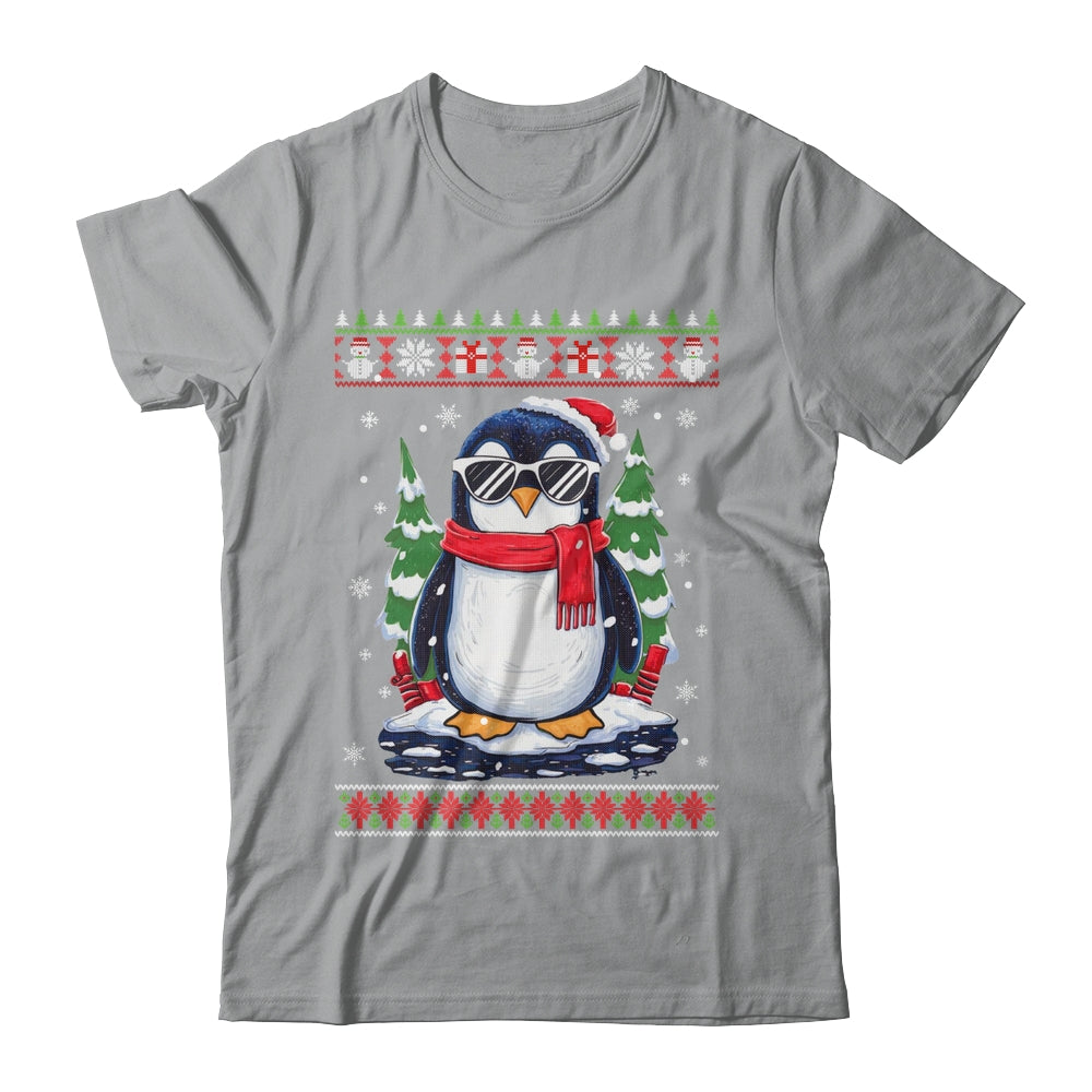 Funny Christmas Penguin With Sunglasses Ugly Christmas Shirt & Sweatshirt | siriusteestore