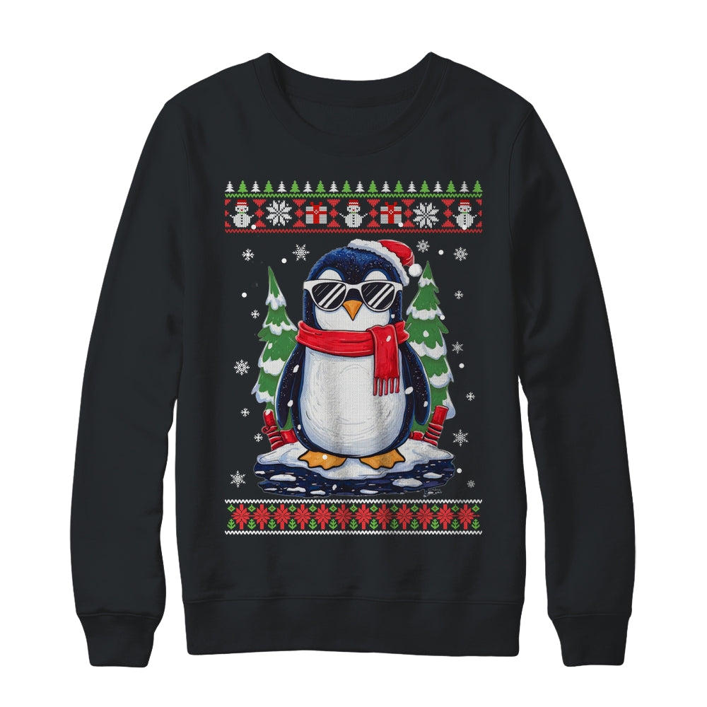 Funny Christmas Penguin With Sunglasses Ugly Christmas Shirt & Sweatshirt | siriusteestore