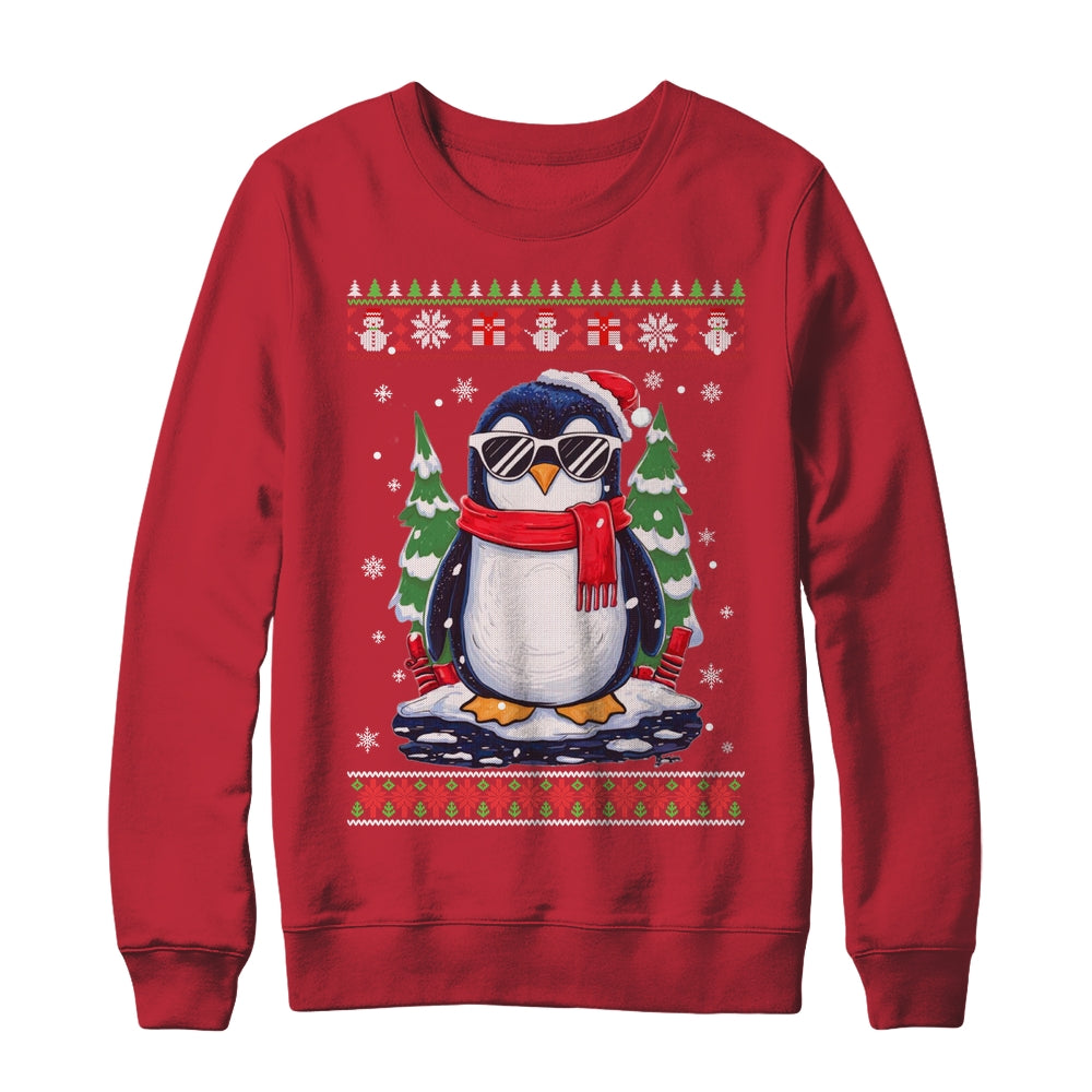 Funny Christmas Penguin With Sunglasses Ugly Christmas Shirt & Sweatshirt | siriusteestore