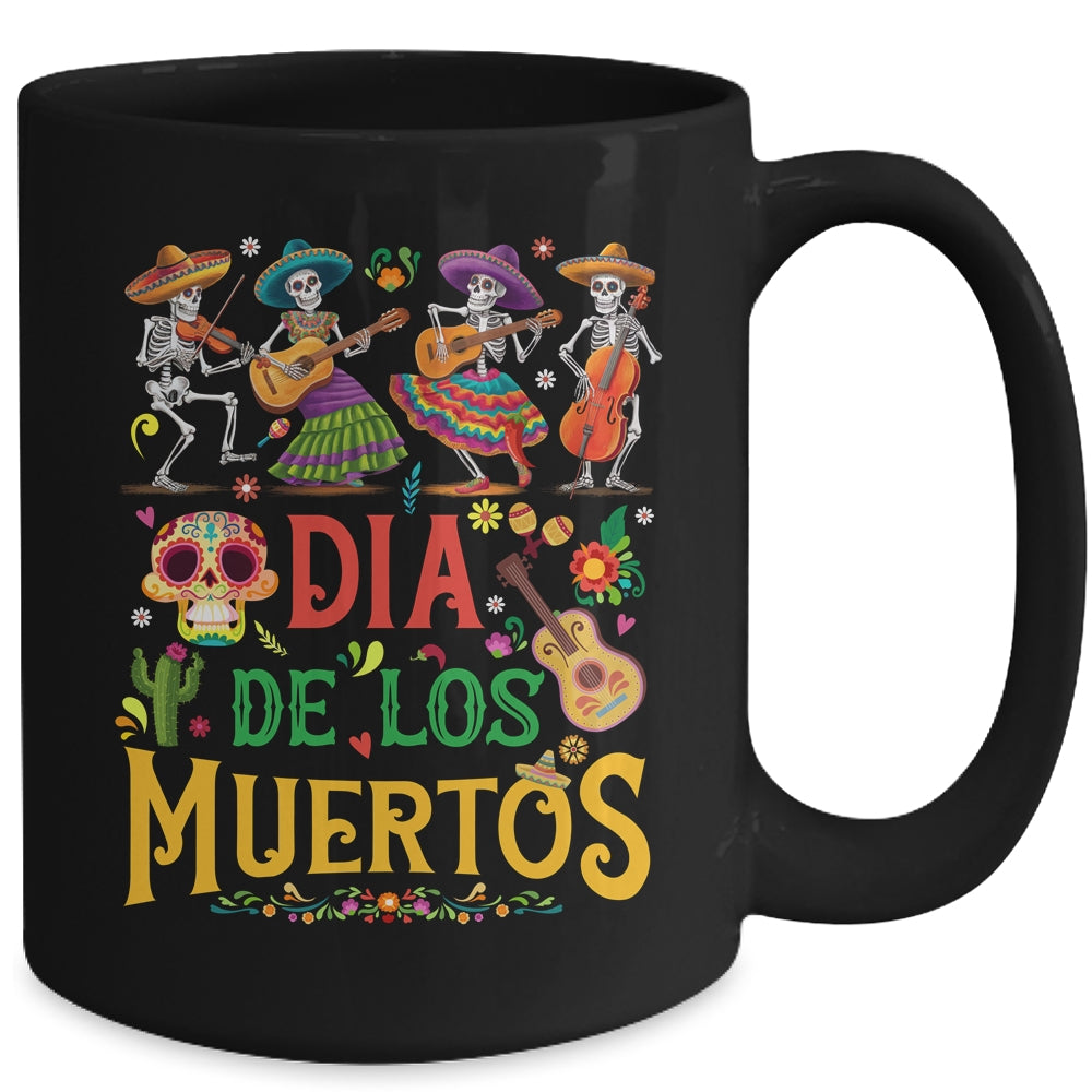 Funny Cinco De Mayo Skeleton Skull Fiesta Sombreros Guitar Mug | siriusteestore