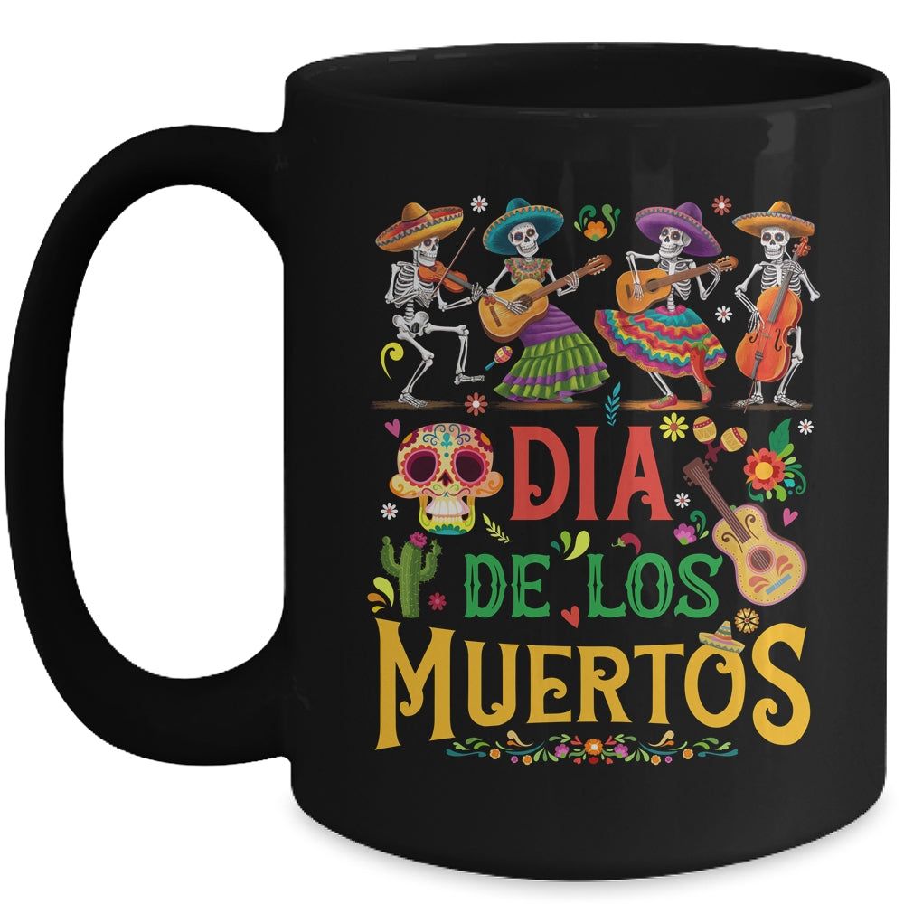 Funny Cinco De Mayo Skeleton Skull Fiesta Sombreros Guitar Mug | siriusteestore