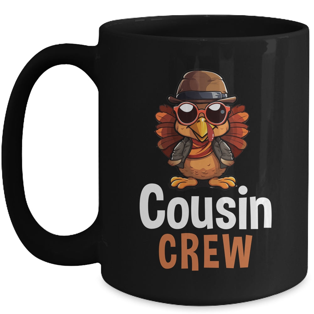 Funny Cousin Crew Turkey Cool Thanksgiving Family Matching Mug | siriusteestore