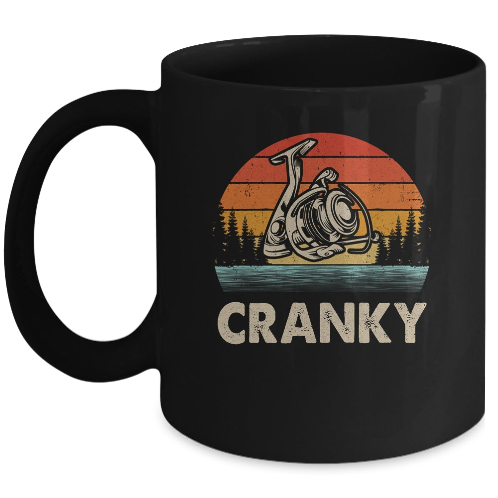 Funny Cranky Fishing Reel Humor Ideas Fishermen Vintage Mug | siriusteestore